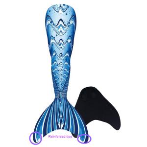 Wholesale Shiny Fish Scale Texture Mermaid Tails For Swimming , Reinforced Tips Bikini Swimsuit Set from china suppliers