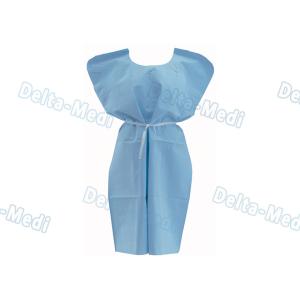 Sterile SMS / PP Disposable Protective Apparel Patient Gown Without Sleeves