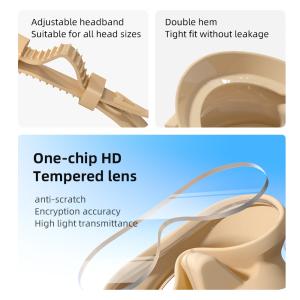 Swimming Diving Snorkeling Set with Silicone Skirt Strap and Single Tempered