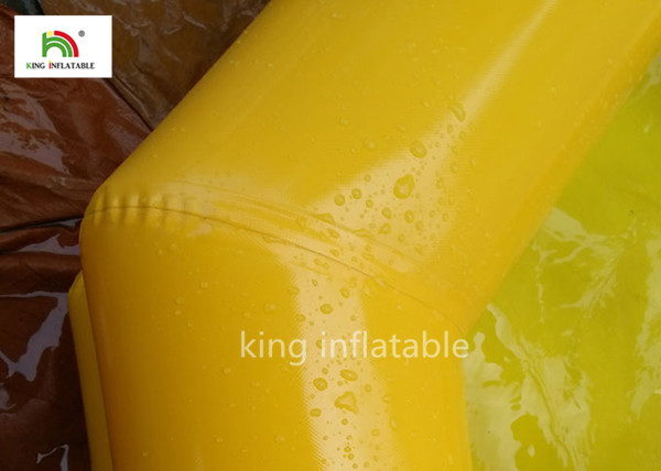 Yellow Double Tubes Blow Up Swimming Pool For Children In Backyard