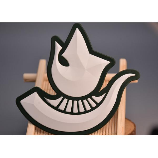 White Logo Heat Transfer Clothing Labels Custom TPU Embossed