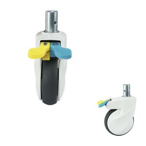 Soft Grey TPR Threaded Stem Swivel Medical Casters 4 Inch 220LBS Silent Cart