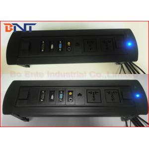 Motorized Conference Table Socket , Table Hidden Rotating Electrical Outlet