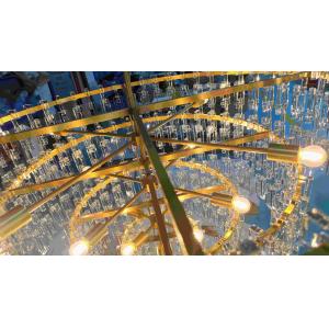 Customized Tiered Round Chandelier 152cm Crystal Chandelier With Brass Finish