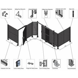 Extruded Welded Aluminum Industrial Profile Wire Mesh Fence 6063 - T5