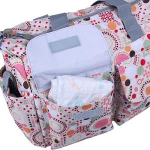 Flower Patterned Mummy Custom Promotional Bags Polyester With Outside Pockets