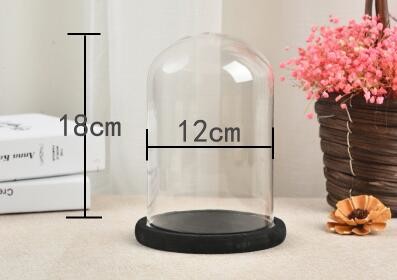 dust proof glass doll dome with base height 18cm diameter 12cm best for