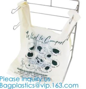 China Customized Biodegradable Compostable Drawstring Garbage Bag, Compostable Garbage Bags On Roll With Drawstring, Draw Tape on sale