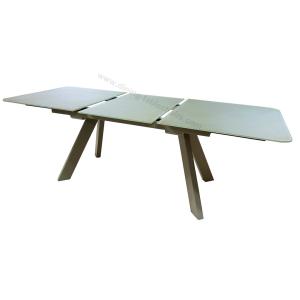Stylish Painted Tempered Glass Dining Table , Rectangular Extension Dining Table