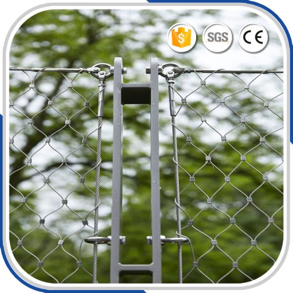 Quality yuntong high tensile 1.5 mm  seamless ferrules cable wire mesh balustrade infill panel 60 degree mesh angle for sale