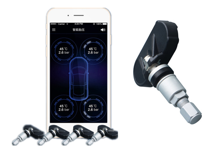 4 Internal Sensor Bluetooth Tire Pressure Monitoring System IP67 For Android
