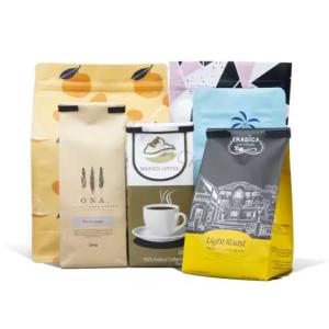 Reinforced Zip Lock Resealable Flat Bottom Pouch For Coffee And Nuts QC 100%