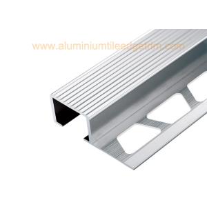 China Exterior Aluminium Stair Tread Nosing Anodized Matt Silver  For Ceramic / Wood Covering on sale