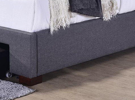 Queen Linen Upholstered Platform Bed With Drawer 10 Years Warranty