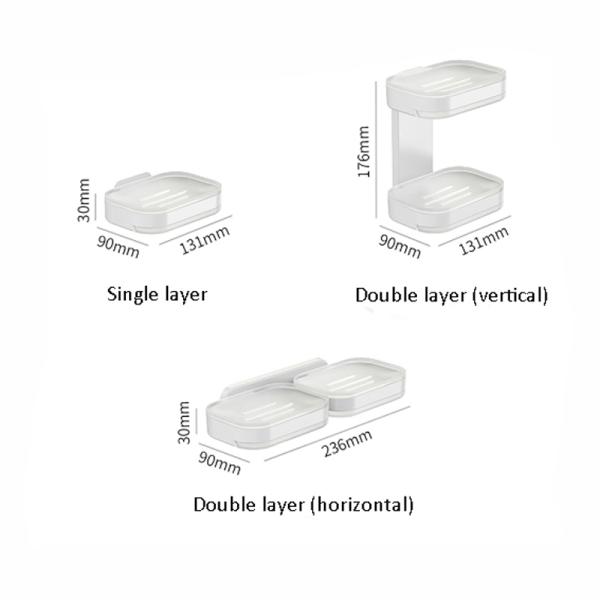 No Drilling Strong Adhesive Plastic Shower Caddy Soap Holder for Bathroom and Kitchen