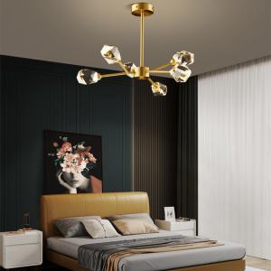 All Copper Crystal Chandelier Modern Minimalist Ice Ling Dining Room Bedroom