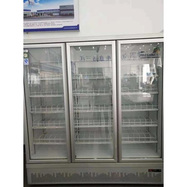 Vertical air-cooled refrigerated three door glass large capacity beverage cabinet