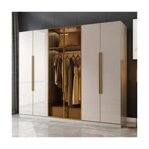 Wholesale YALIG Wooden Wardrobe with Matte Lacquer Painted Finish and Glass Door Bedroom Furniture from china suppliers