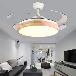Macaron 42 inch led ceiling fan with light remote control Fans lamp bedroom home