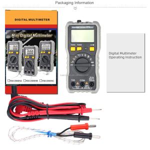 Mini multimetro DC AC Voltage Current Ohm Temperature T-rms Teste High Precision