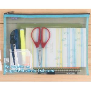 PVC Mesh File Bag With Closure Zipper File Folder Bag, Promotional hot PVC