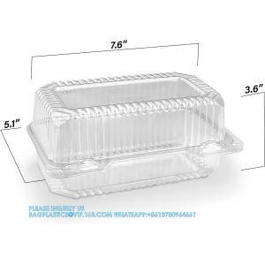Disposable Plastic Hinged Loaf Containers - Durable Small Hoagie Container -