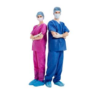 40g Disposable Scrub Suits , TUV Operating Room Scrubs Uniforms