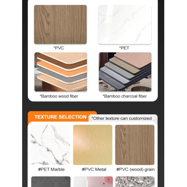 Fireproof Bamboo Charcoal PVC Wall Board 8mm Carbon Crystal Plate Wall Panel