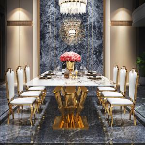 Height 78cm Large Rectangular Marble Dining Square Table Marble Top