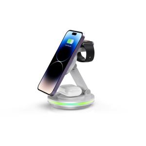 Rotable & Foldable wireless magnetic phone charger with LED light