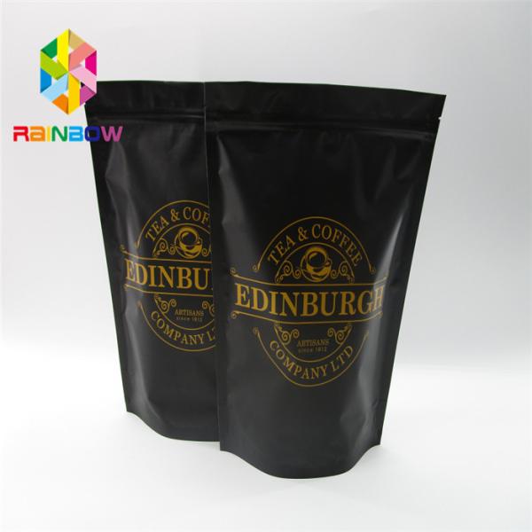 custom matte finish Plastic Pouches Packaging aluminum foil coffee bag with