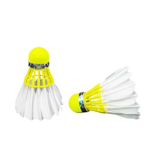 Training Fluorescent Goose Feather Shuttlecocks Yellow Class A