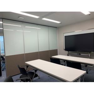 Modern Sliding Office Partition Walls Sound Insulation Melamine Surface Hanging