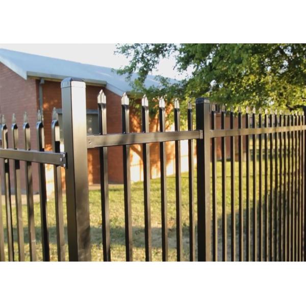 Australia 2.1x2.4m Black Powder Coated Spear Top Steel Hercules SEcurity Fence