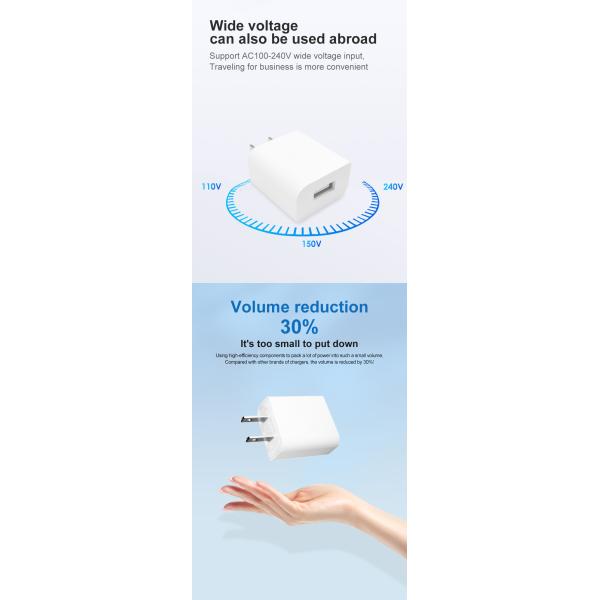 10W 5V 2A Mini USB Wall Charger Cell Phone With Over Current Protection