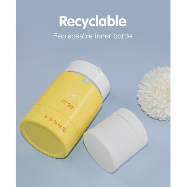 Replaceable Airless Pump Jar Sunscreen PP 50g Innovation Refillable Packaging