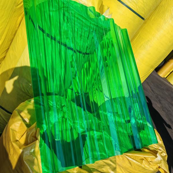 Quality Durable Green Plastic Polycarbonate corruagted Sheet with Weather Resistance for you roofing and canopy for sale