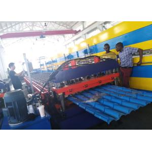 Colour Metal Trapezoidal Roofing Sheet Roll Forming Machine 16 Staions And 7.5KW