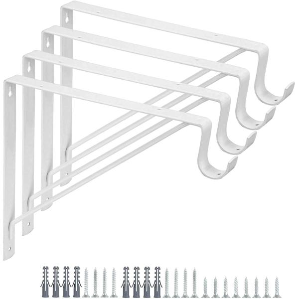 Standard Closet Shelves Bracket with Rod Shelving Support and Screws Easy Installation
