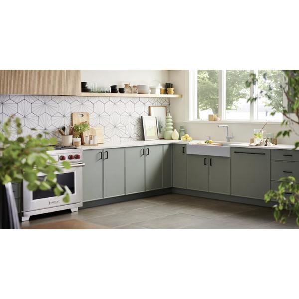 Customize Your Apartment Kitchen with end Solid Wood Cabinets and Waste Container