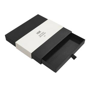 Jewelry Paper Drawer Packaging Box Black Slide Out Box Packaging Boxes Custom