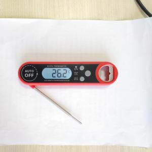 Red Electronic Meat Thermometer / Waterproof Digital Thermometer With Inside