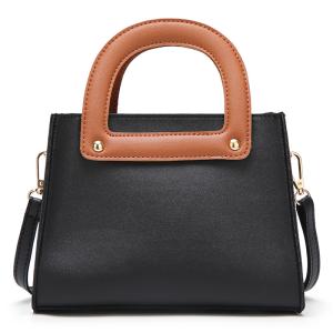 Black Crossbody Soft Handle Pu Shoulder Bag With Scarf Tassel