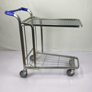 China Multipurpose Handcart Heavy Duty Warehouse Trolley 2 Tier Trolley Foldable on sale