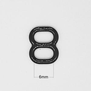 Black 6mm Metal Bra Strap Slides And Rings Good Hardness