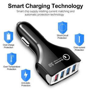 QC3.0 4 Port USB Car Charger 7A 35W IPhone Charger Adapter