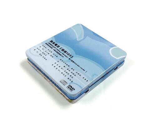 Quality Rectangular CD tin case with hinged lid for sale