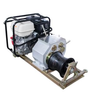 5000kg 5Ton Petrol Cable Pulling Winch Machine With Belt Driven