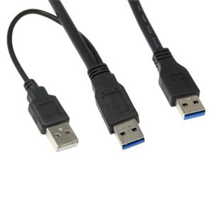 2x USB 3.0 two A Male to A Male Power Supply Y-Cable am to am for HDD Enclosure