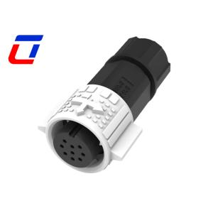 IP67 Plug Socket 9 Pin Data Connector Waterproof M19 With Push Locking